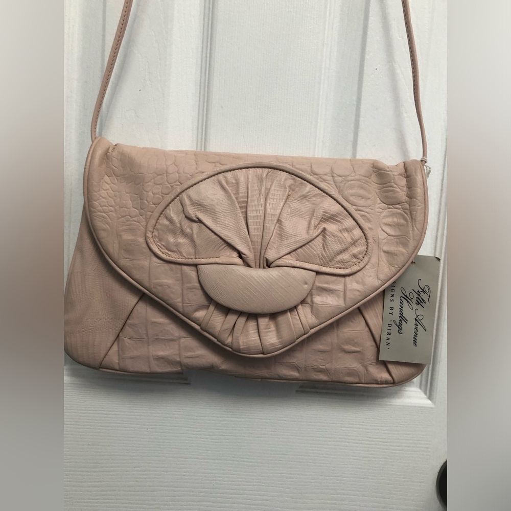 Embossed Genuine Leather Shoulder Bag